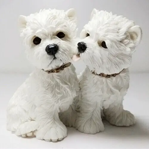 JJM 2 шт. West Highland White Terrier пары собака фигурка для домашних животных животные