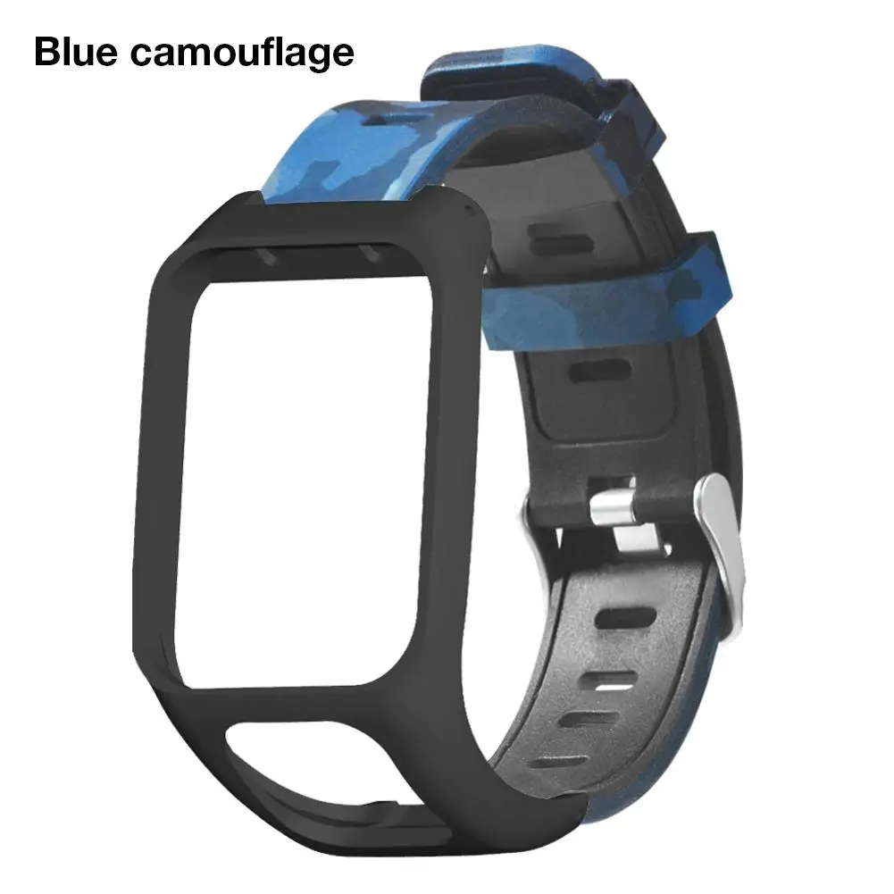 Blue camouflage Многоцветный силиконовый сменный Браслет для часов Ремешок для TomTom Runner 3 TOMTOM Adventurer Smart Watch Band - Цвет ремешка: Blue camouflage