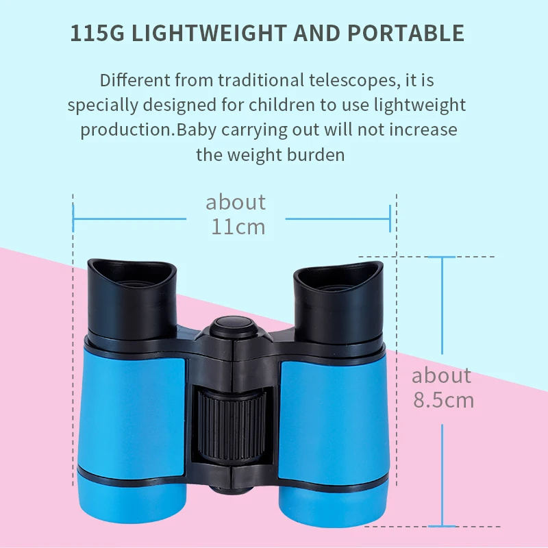 Бинокль HD 4x30 резиновый телескоп детский цветной с фиксированным увеличением