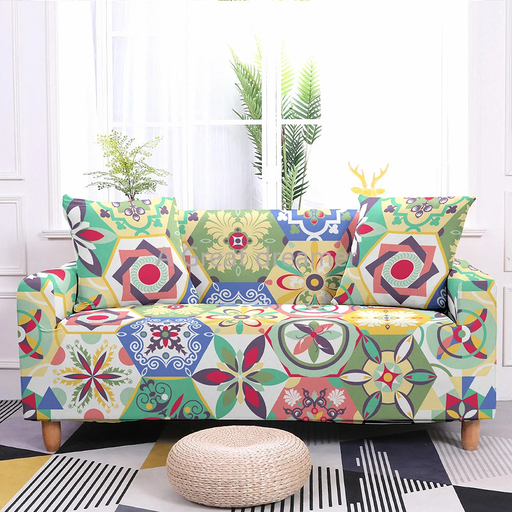 

Fashion 3D Geometric Plant Elastic Sofa Covers Home Couch Sofa Protective Cover 1/2/3/4 Seater Sofa Slipcover For Living Room