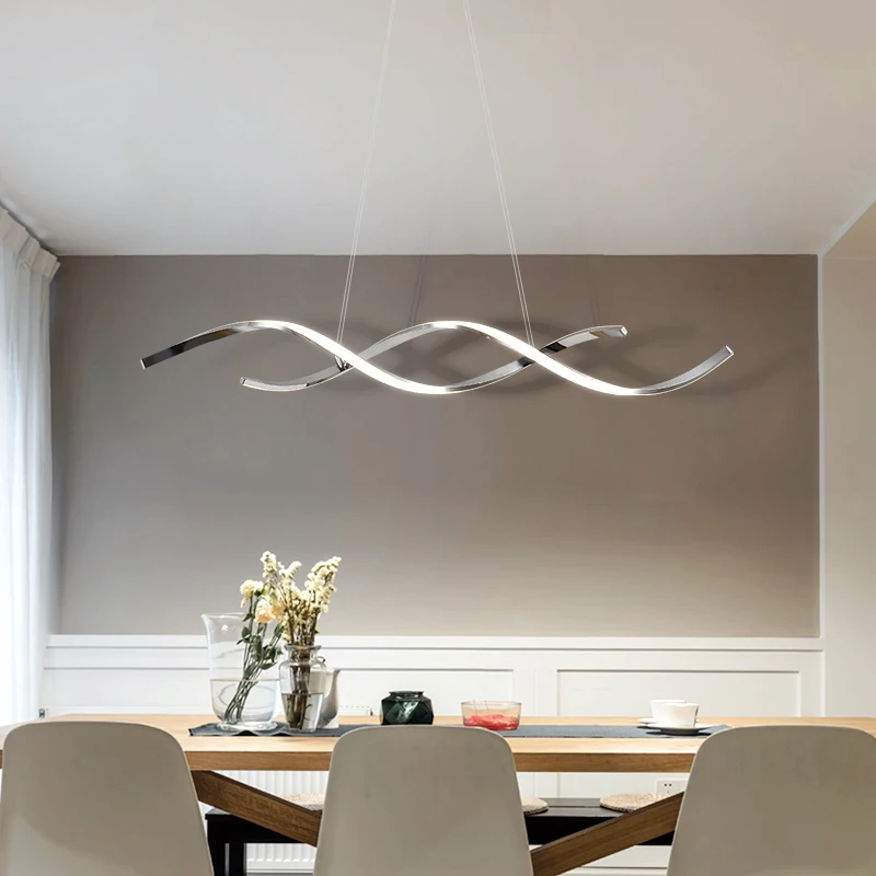Современный дизайн в виде волны Искусство Led люстра дома Обеденный стол Декор