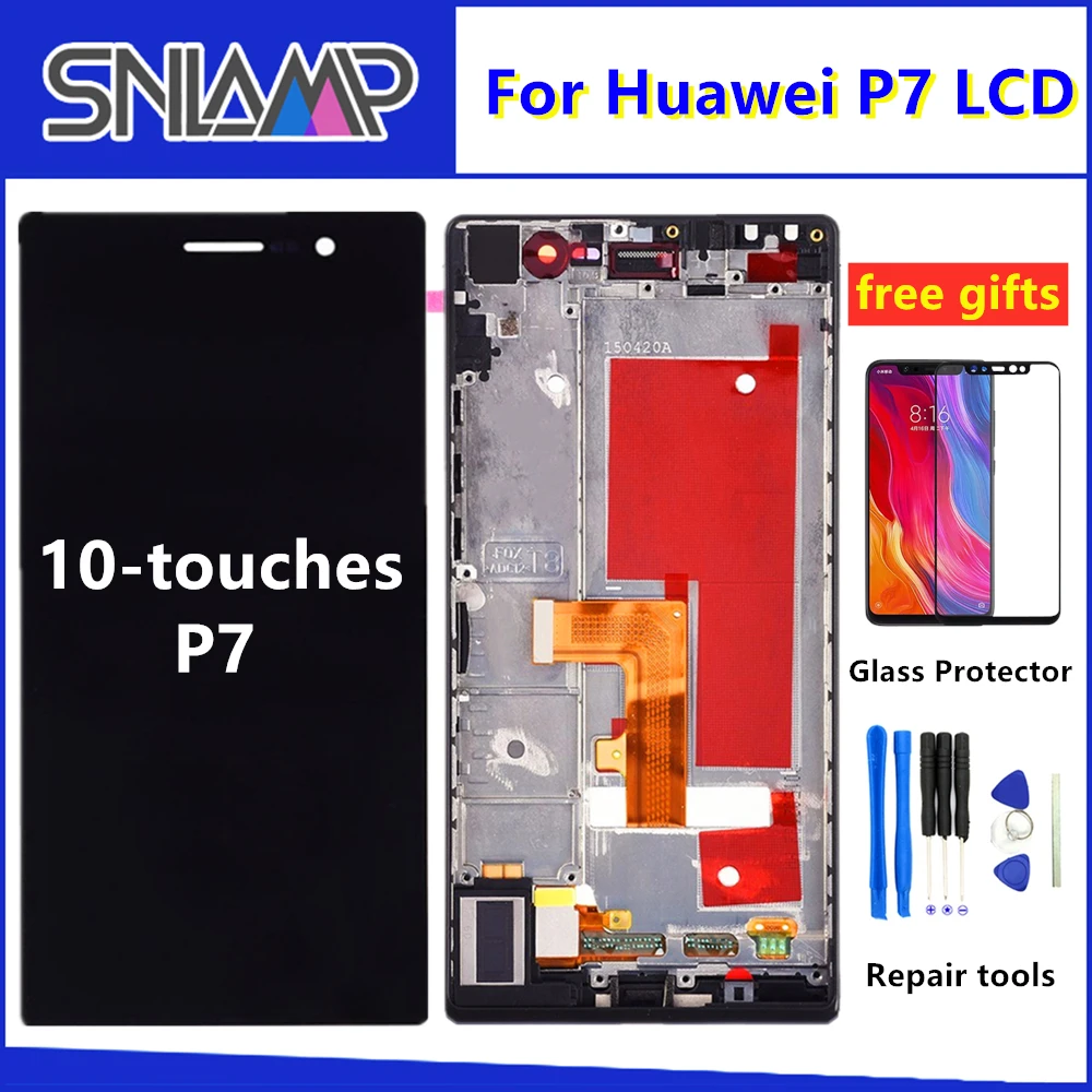Оригинальный 5 0 &quotдисплей для HUAWEI P7 lcd сенсорный экран дигитайзер с рамкой Ascend ЖК