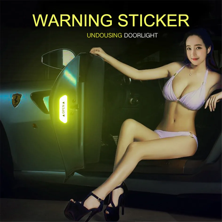 4PCS/set Car Reflective Strips Warning Stickers for Nissan Kicks Navara NP300 D23 Citroen DS7 DS 7 |