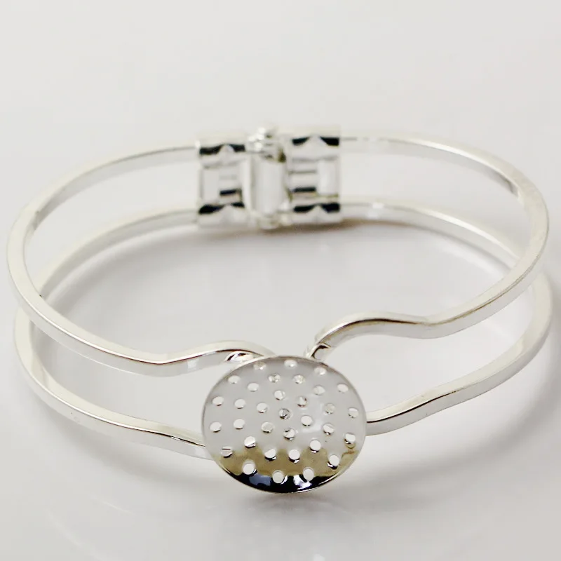 

Multi-color Cuff Bracelet Settings Bases Blanks with Circle Filigree Bezel Spring Open Bracelet Bangle Settings Findings