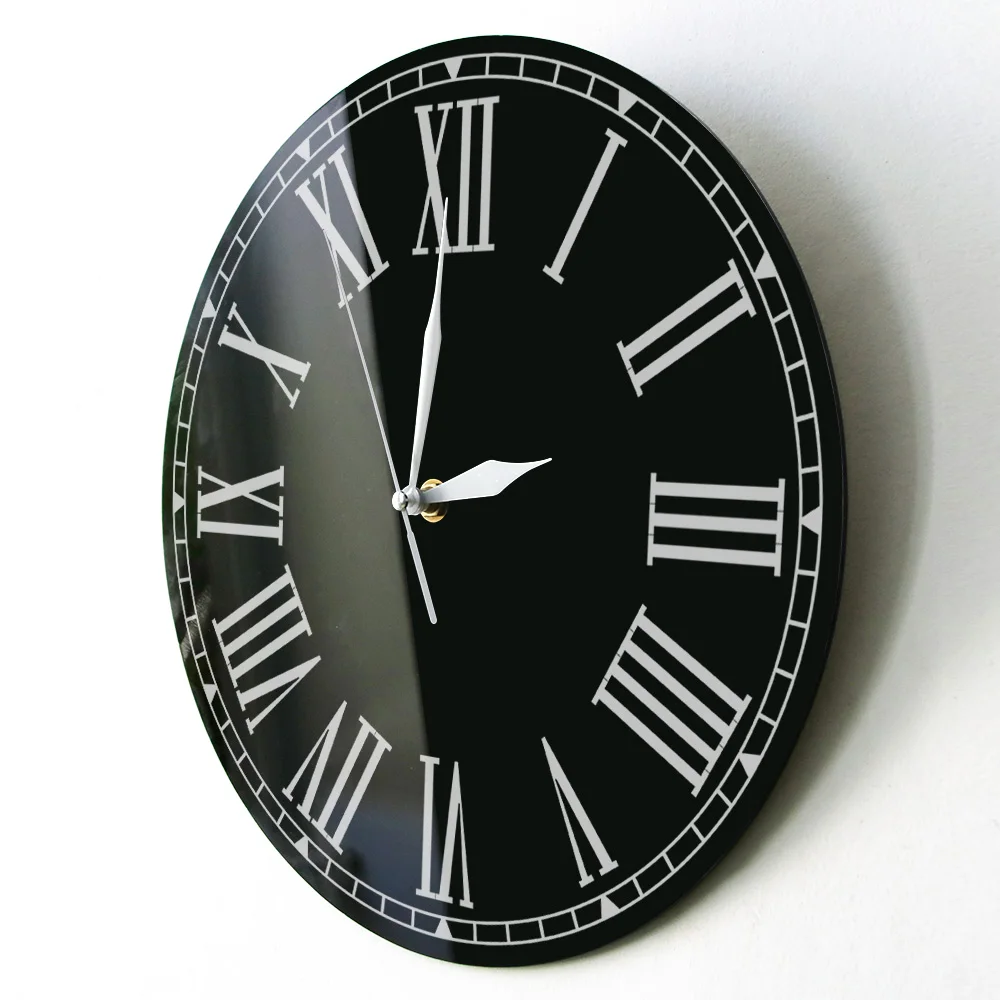 Бесшумные настенные часы с римскими цифрами индивидуальное имя семьи