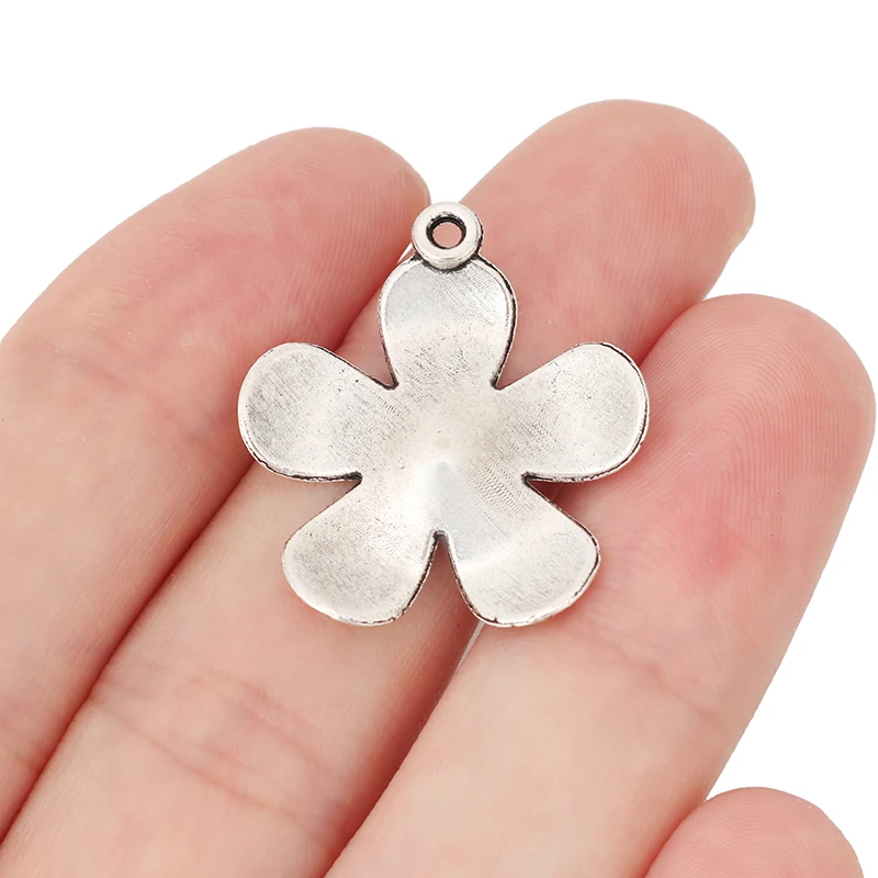 ZXZ 10 шт. тибетские серебряные подвески в виде цветов для ожерелий браслетов