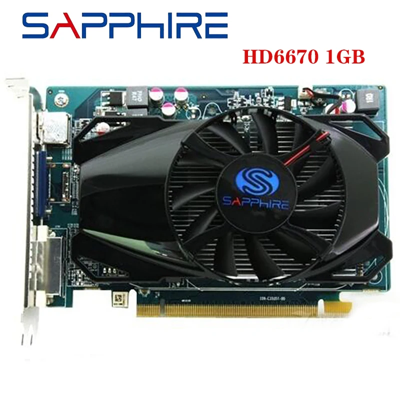 Видеокарта SAPPHIRE AMD Radeon HD6670 1 Гб GDDR3 6670 бит для компьютерных игр HDMI VGA | Компьютеры и