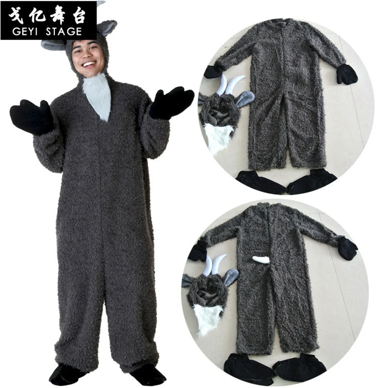 

Children Little Lamb Costume Sheep Cosplay Suit Animal Costume Fancy Dress with Hood Halloween Costume for Kids and Parent