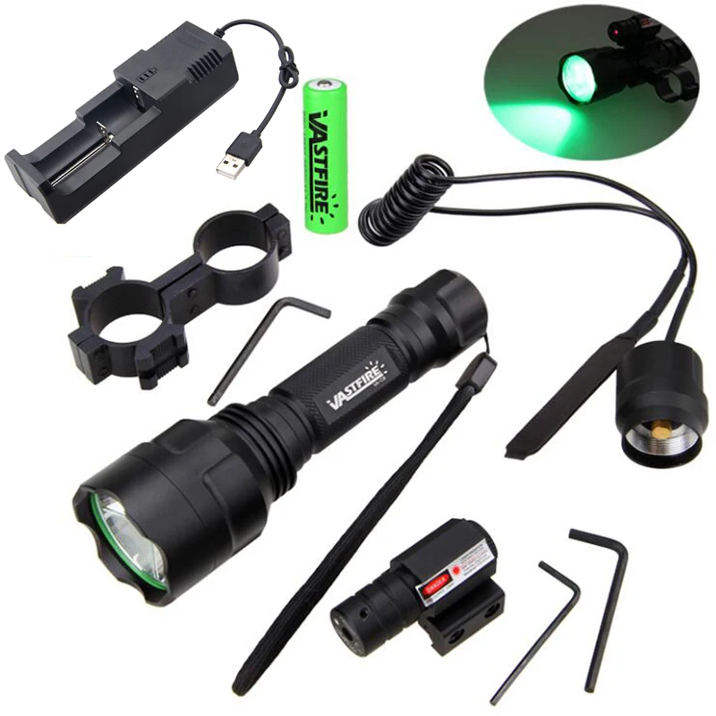 C8 светодиодный фонарь для тактической охоты винтовки страйкбольного оружия