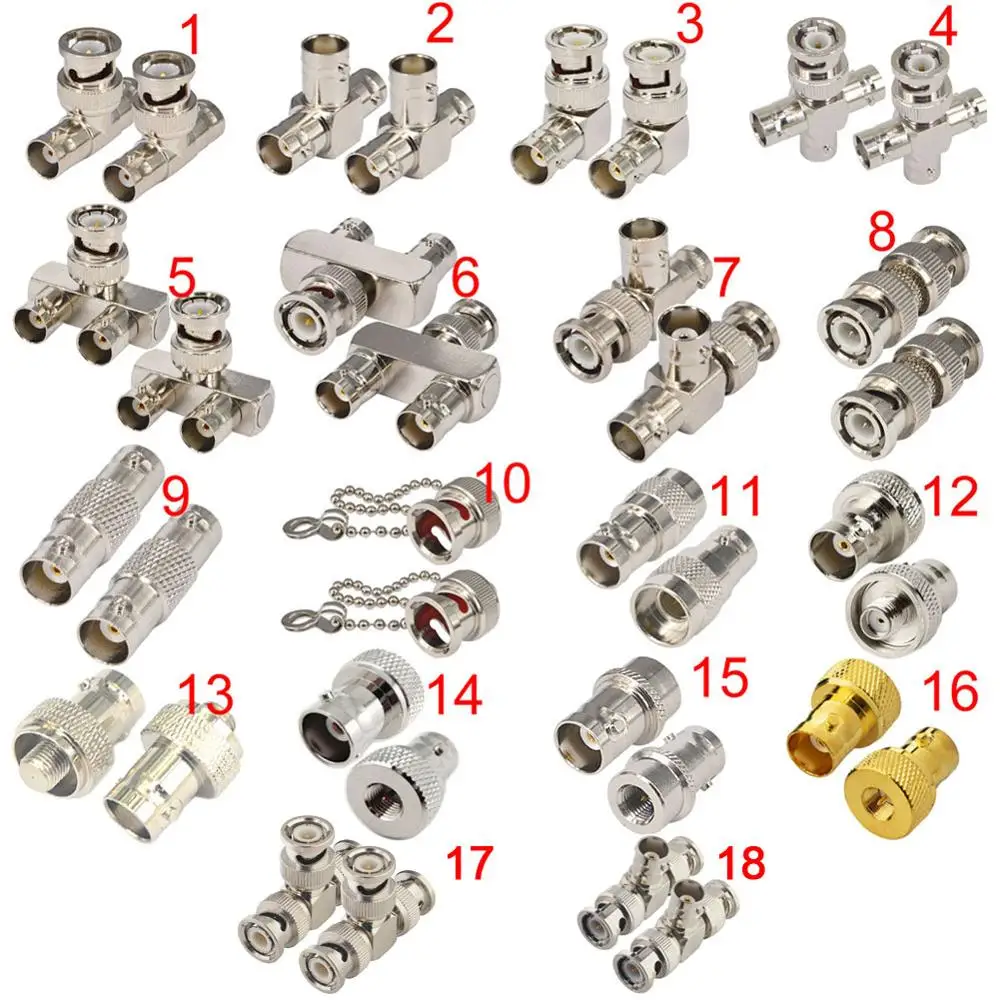 Комплект адаптеров BNC 2 шт. гнездовой двусторонний 3 полосный 4 сплиттер адаптер