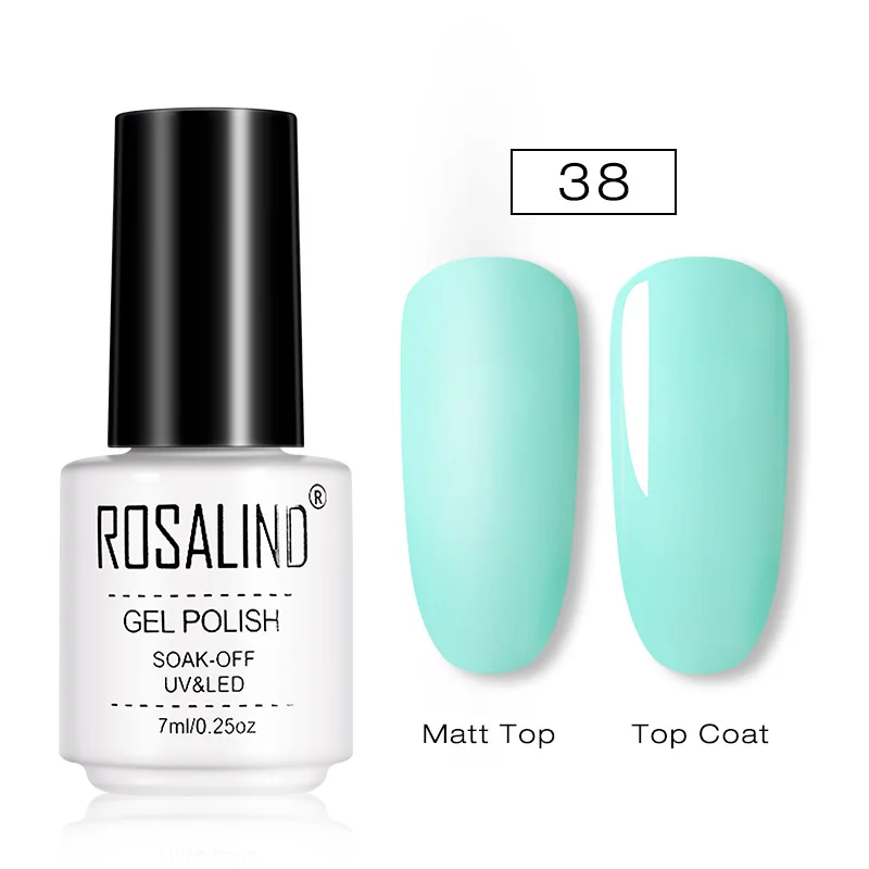 RC38 ROSALIND матовый Гель-лак для ногтей, УФ светодиодный, лампа для маникюра, для ногтей, полуперманентный, 7 мл, Гель-лак, Базовое покрытие - Цвет: RC38
