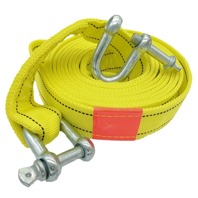 

NEW-5M 5T Car Electric Winch Rope Off-Road Vehicle Tow Rope with U-Shaped Hook Tow Strap for Cars Truck Trailer SUV