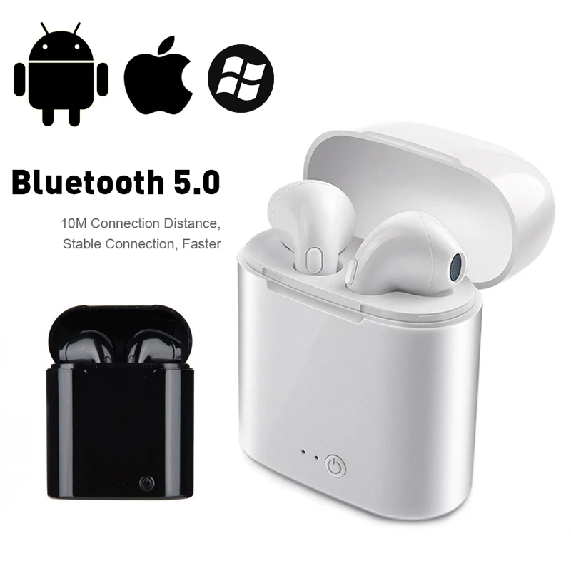 

i7s TWS Earphone Wireless Headphone Bluetooth Earbuds Stereo Noise Canncelling Sport Waterproof Headsets For Xiaomi Huawei Apple