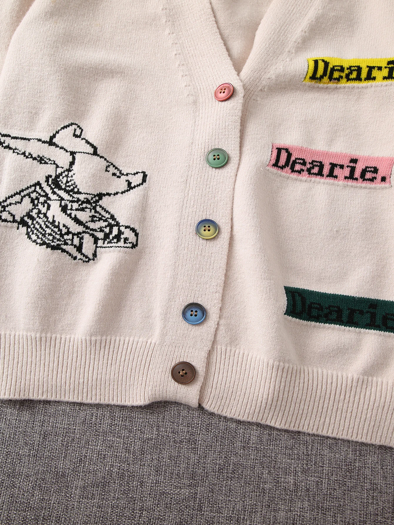 

2020 Autumn Winter Women Sweater Cardigans Cartoon Letters V Neck Knit Cardigans Outwear Suete Mujer Poncho Korean Chic Tops
