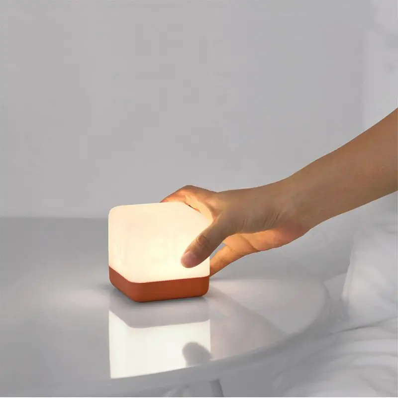 

Перезаряжаемый по USB флип-таймер ночной Светильник креативный куб со спящим светом спальня светодиодсветодиодный энергосберегающая мален...
