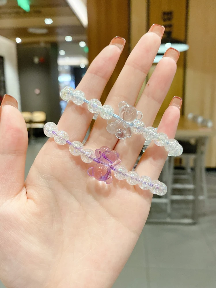 

Crystal Hair Band South Korea Personality Hair Circle Hair Rope Beads Bracelet Net Red Head Rope Female Headdress Bracelet