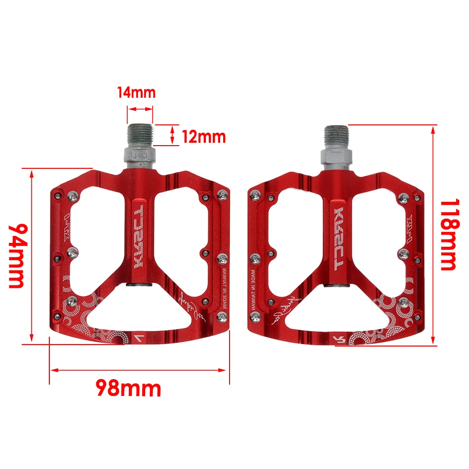 

KRSCT Bicycle Pedals Bicycle Pedals 9/16 Inch Spindle Universal Cycling Pedals Aluminum Alloy Light Bike Pedals