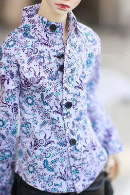 

4 point 3 point Uncle BJD.SD dolls jacket casual coat light purple base old vine flower branch shirt