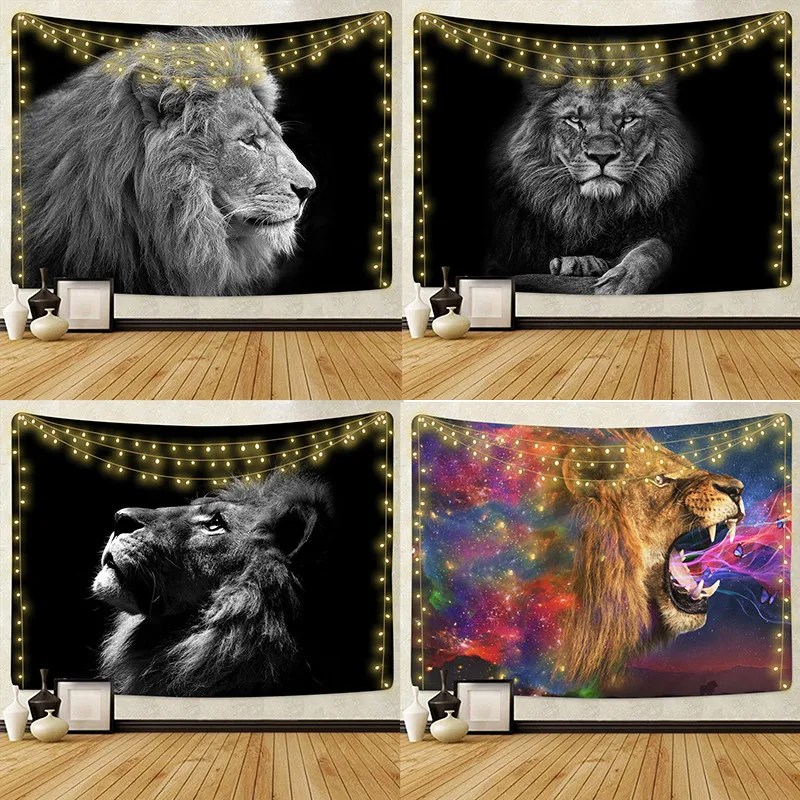 Дропшиппинг животных Львиный гобелен настенный хиппи украшение дома из
