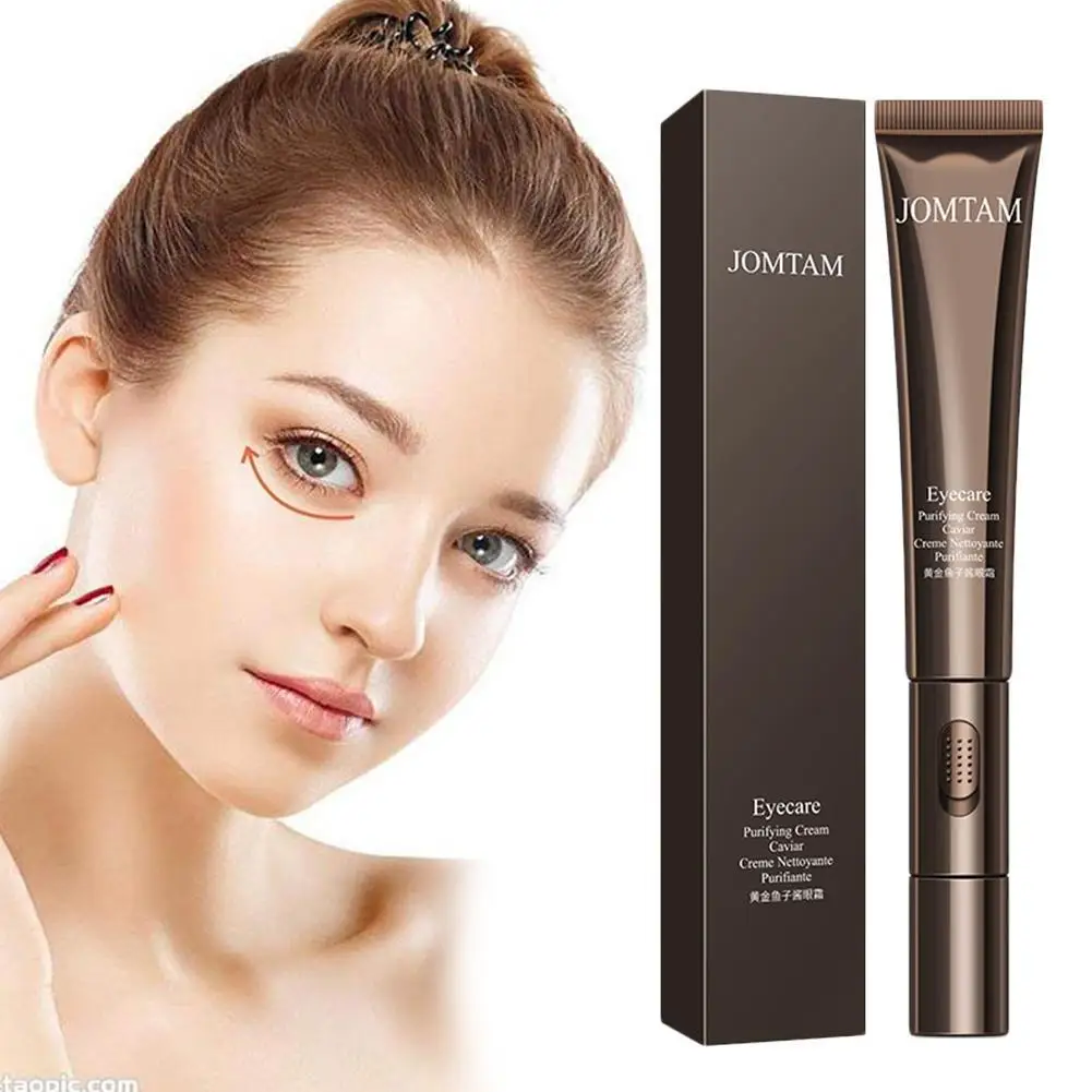 

24k Gold Caviar Electric Eye Cream Roller Massager Wrinkles Eye Serum Puffiness Fine Care Circle Dark Eye Remove Anti Anti T2J2