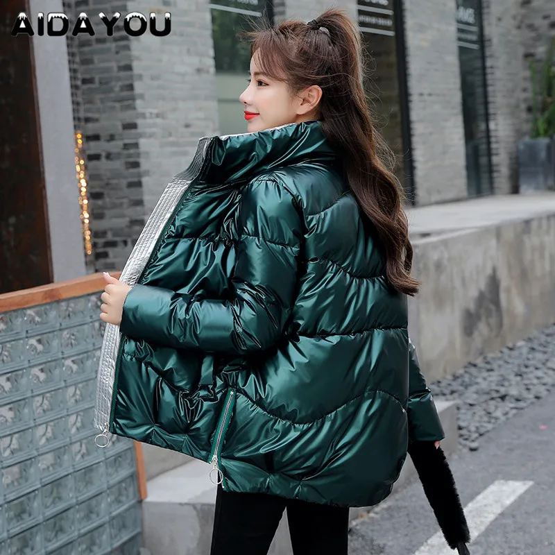 Женская зимняя куртка высокого качества с воротником стойкой хлопковое пальто