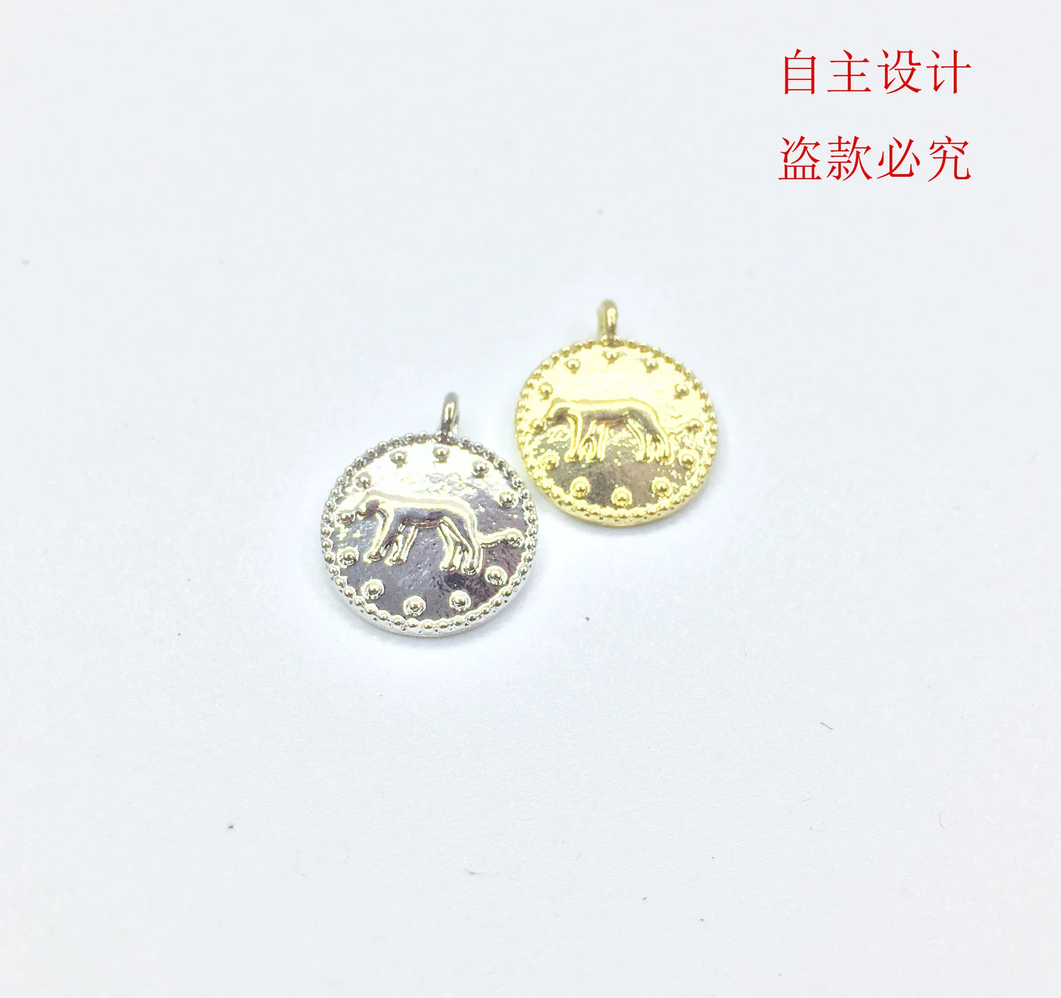 Eruifa 20 шт. 15 мм Леопардовый принт монета позолоченный/серебряный сплав цинка шармы