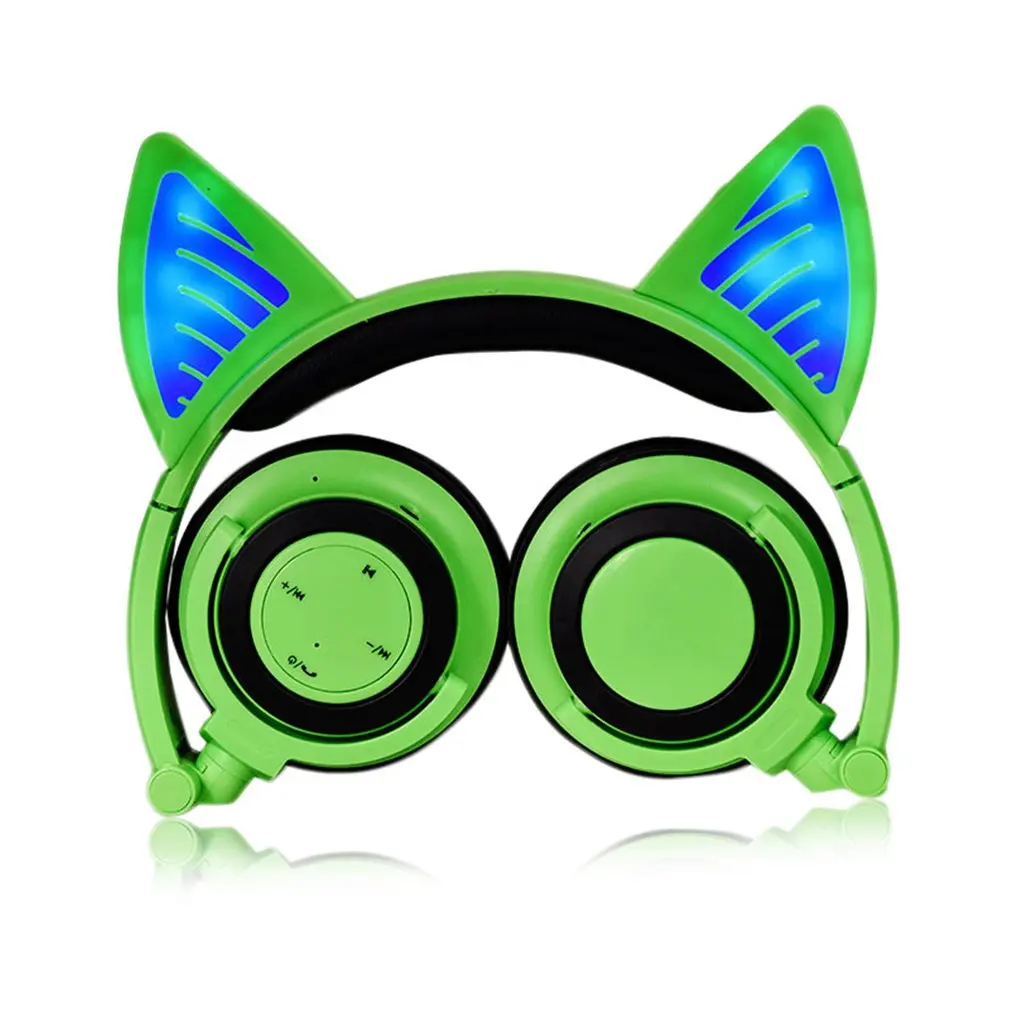 Складные Наушники для косплея с кошачьими ушками Bluetooth беспроводная Проводная