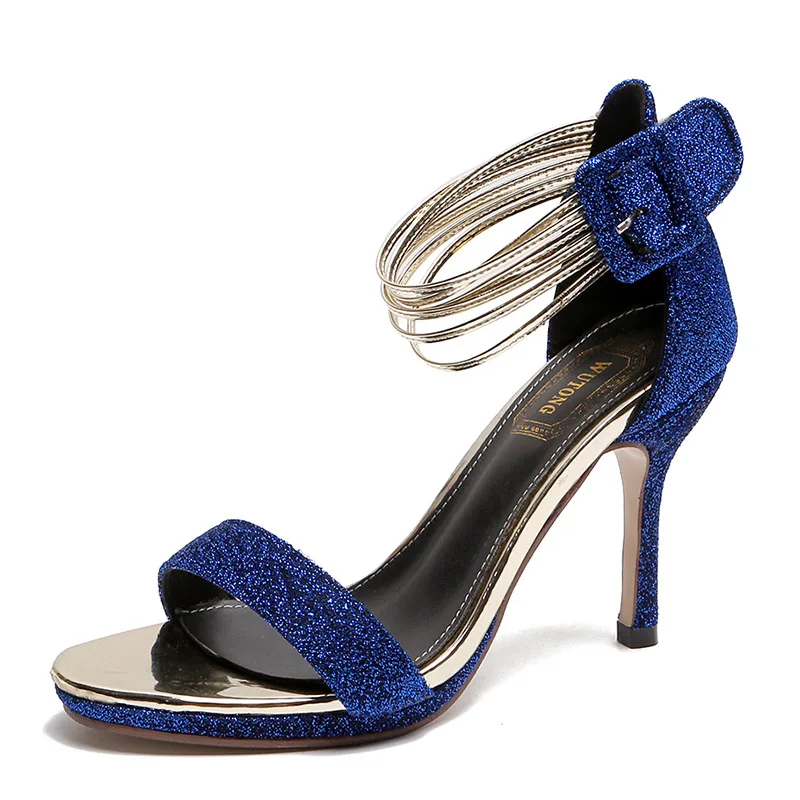 Женские босоножки с открытым носком и ремешком на щиколотке Летние сандалии