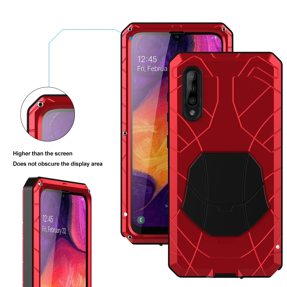 Для samsung Galaxy A30s A51 чехол для телефона жесткий алюминиевый металлический Закаленное стекло Защитная крышка для экрана сверхмощная защита A71 крышка