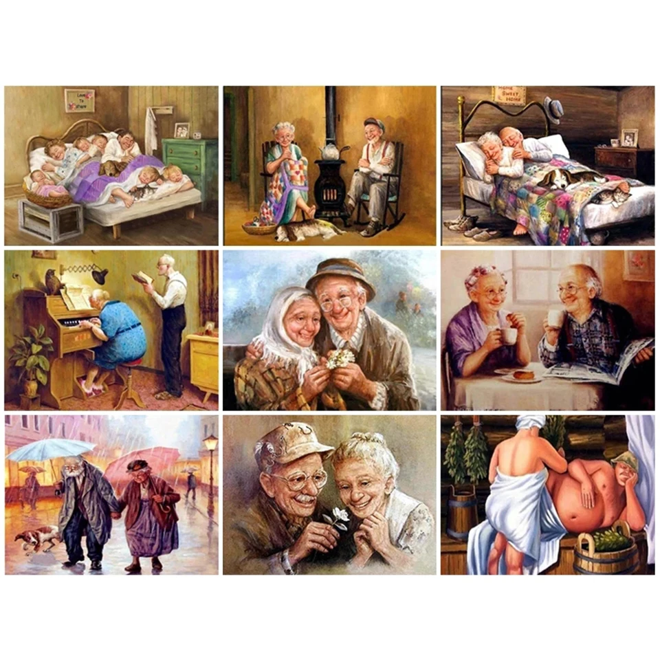 Ничоме 5D DIY алмазная живопись 100% полный квадратный/круглый дрель пожилых пара 3D Вышивка крестом домашний