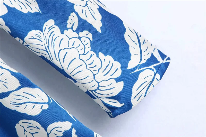 Qeils для женщин шик моды Цветочный принт с разрезом спереди А-образного силуэта