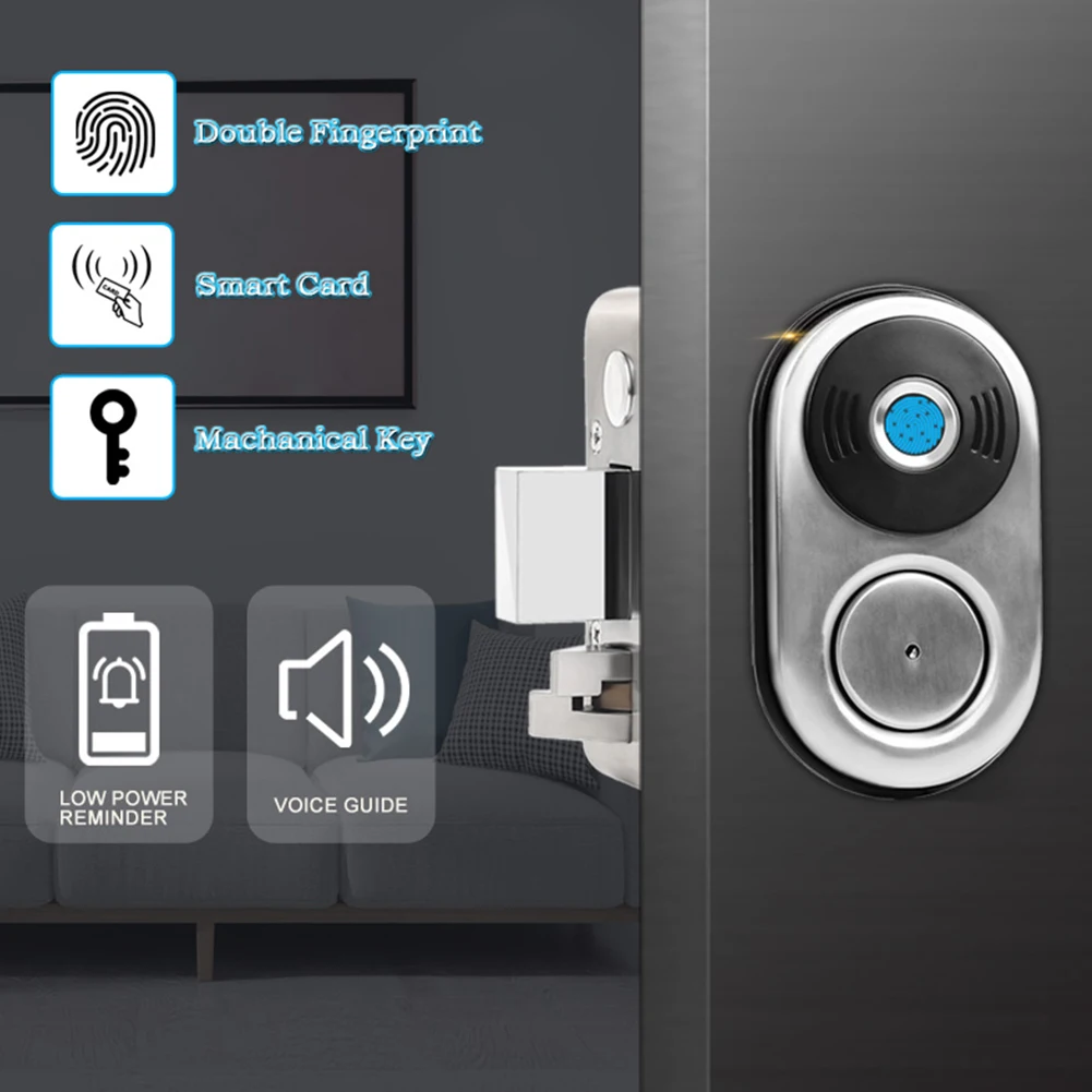 

Multifunction Mini Intelligent Low Power Easy Install With Key Smart Fingerprint Lock Door Entry Electronic Portable Home Office