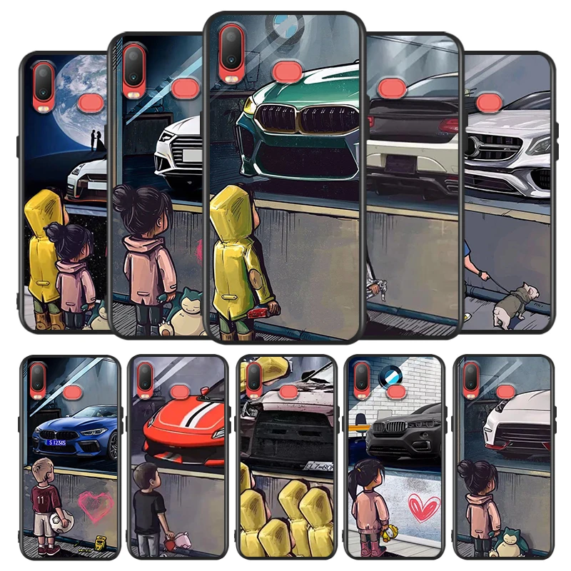 

Boy Girl See Cool Sports Car For Samsung Galaxy A9 A8 Star A750 A7 A6 A5 A3 Plus 2018 2017 2016 Black Phone Case Soft Cover