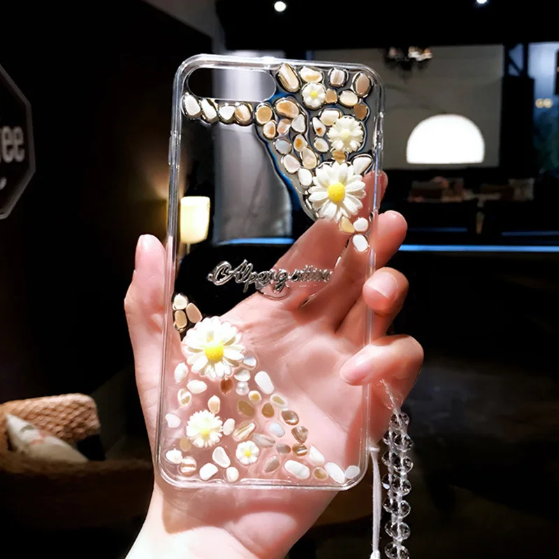 Tfshining/милые чехлы для телефонов с объемными ромашками и цветами iphone 11 11Pro Max XS 6 6S 7 8