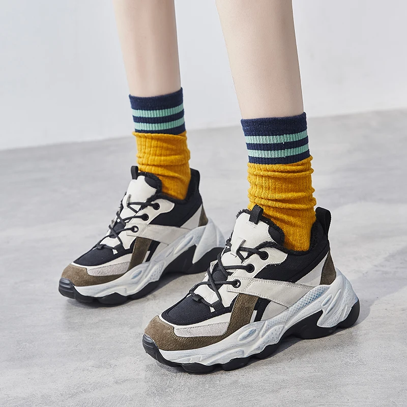 Женские массивные кроссовки на платформе 5 см женская обувь толстой подошве