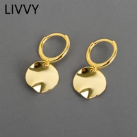 livvy silver color round earrings charm women trendy jewelry party accessories gifts gold color earring