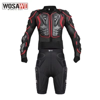 wosawe men motorcycle armor jackets shorts sets protection motocross clothing moto chest back support body armor hip protector