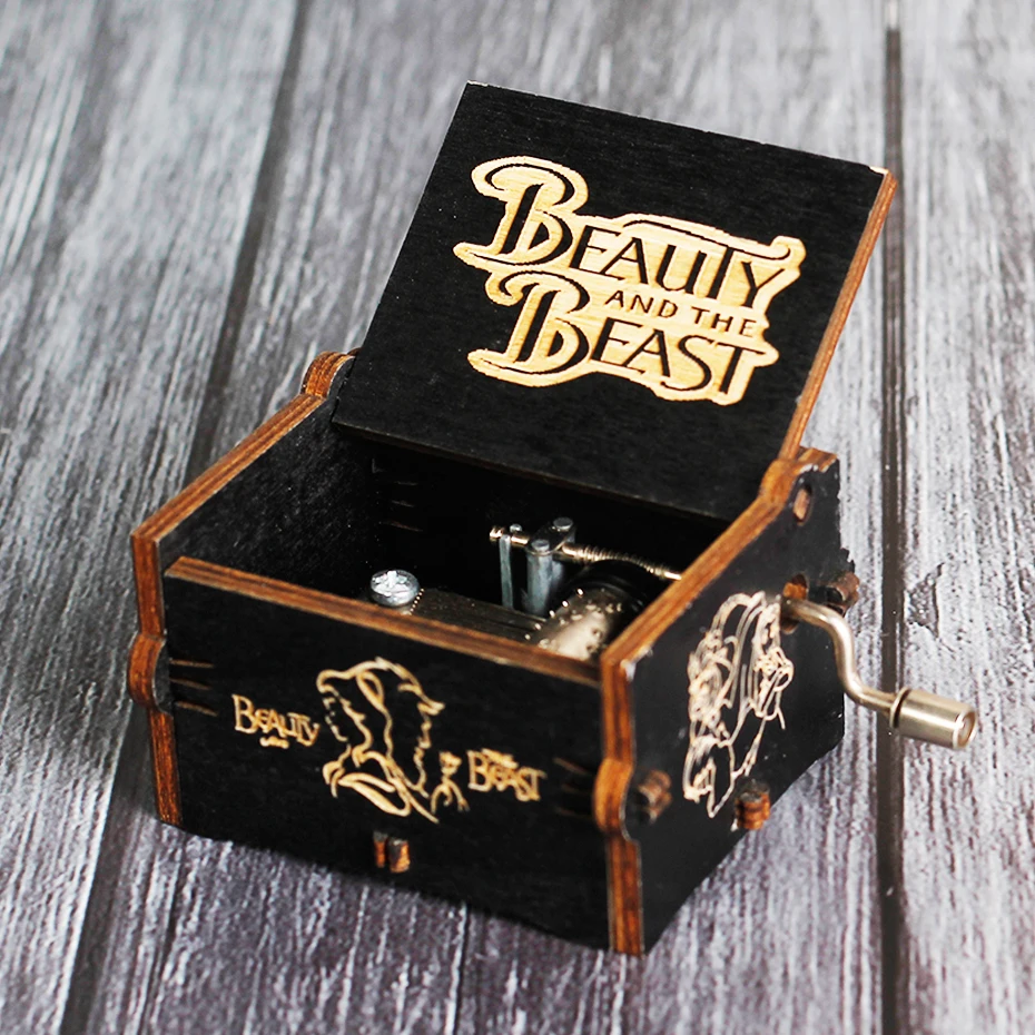 Прямая поставка деревянная резная музыкальная шкатулка Музыкальная с ручным