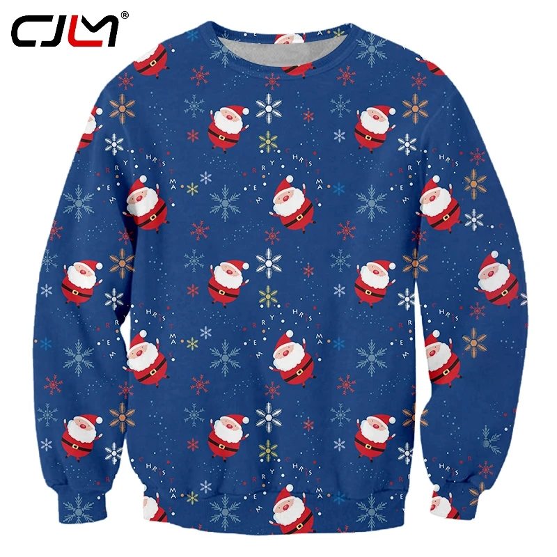 

CJLM Men's 3D Printed Lovely Santa Claus Sweatshirt Trend Best Man Pants Christmas Loose 6XL Clothing