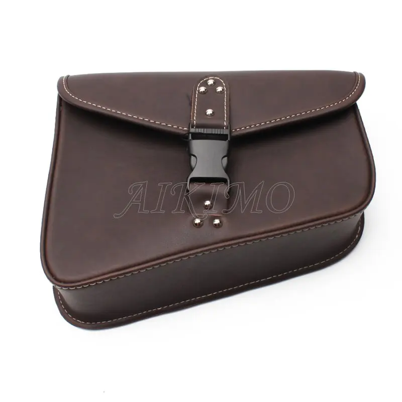 Коричневая мотоциклетная кожаная седельная сумка боковая для инструментов