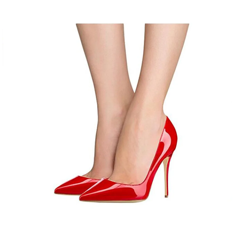 

Red Women Pumps on 10cm Super High Heels 2020 Spring Shallow Shoes Female High Heels for Office Wedding Plus Big Size 35-44