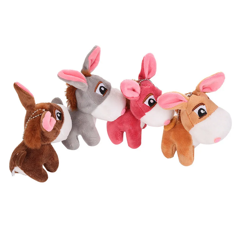Милый маленький кулон Ослик верблюжий брелок забавная плюшевая кукла игрушка