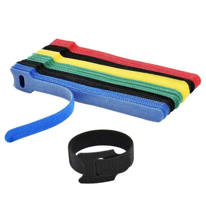 

50Pcs Reusable Cable Cord Nylon Strap Hook Loop T-type Cable Ties Tidy Organiser Tool Durable Multiple Colors 15*1.2CM