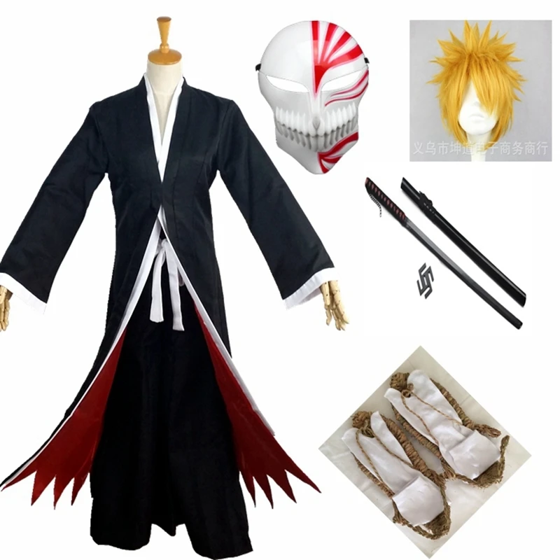 Аниме Bleach Kurosaki Ichigo Fullbring New Bankai Look Косплей Костюм Хэллоуин карнавал призрак костюм