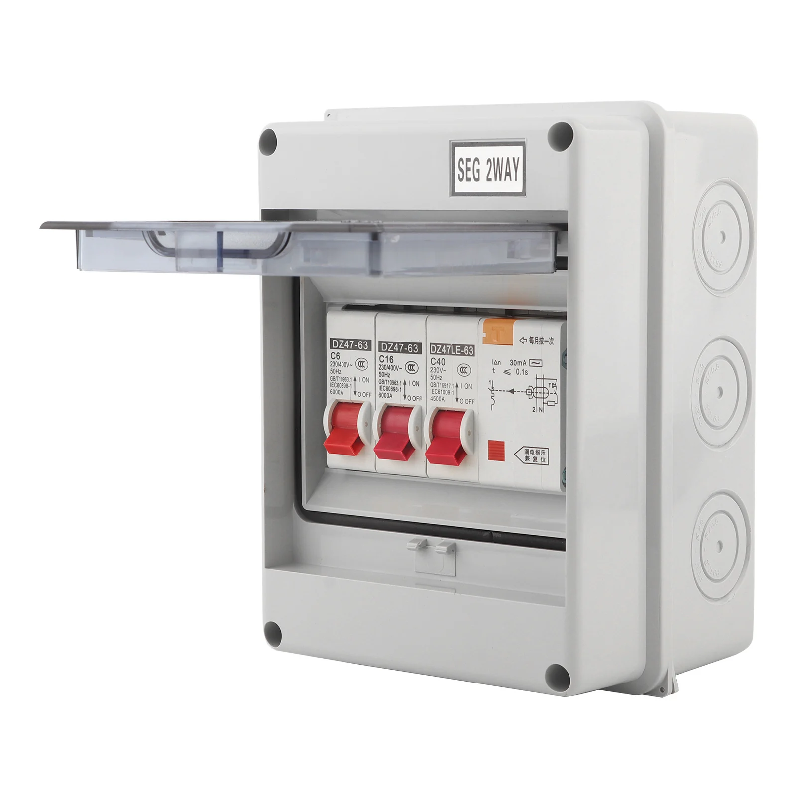 

2 Way Garage Caravan Consumer Unit 40A 30mA RCD 2MCB 6A+16A Circuit Breakers Electrical Equipment Supplies
