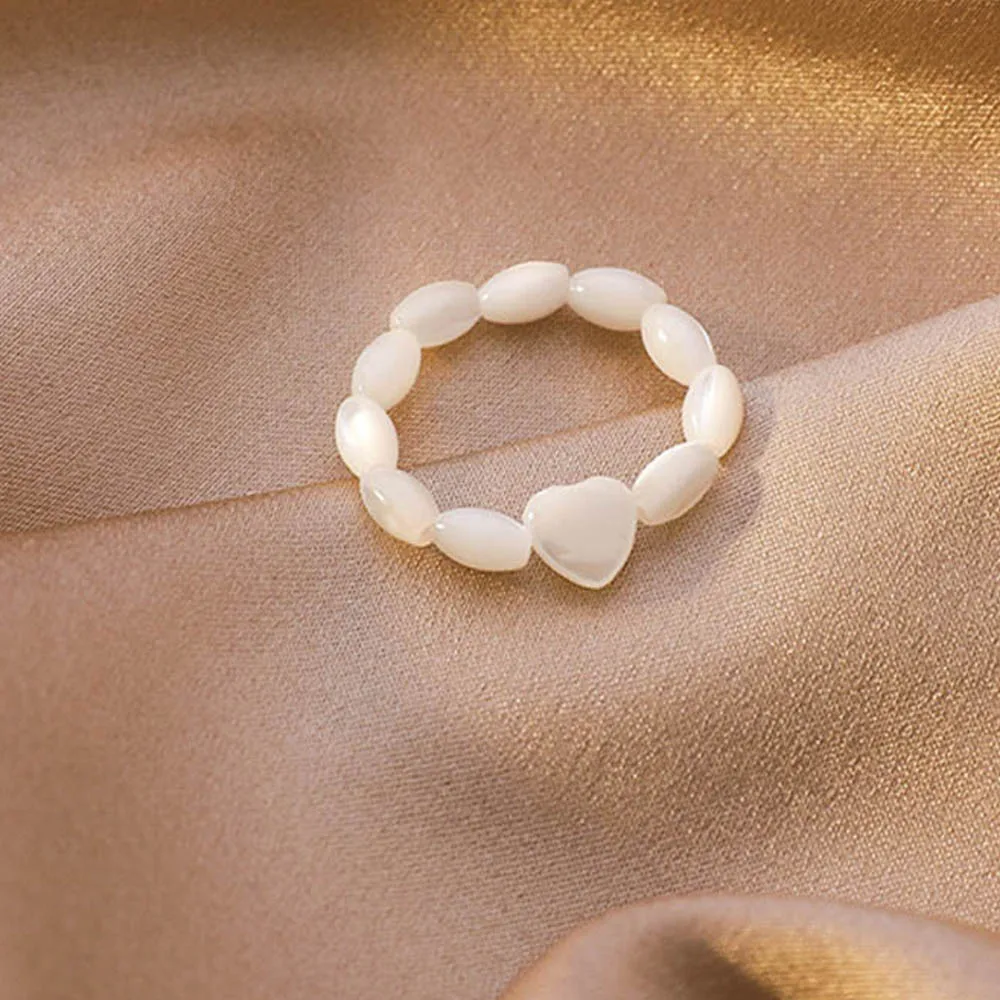 Ручной работы Геометрическая бусина кольца для Для женщин натуральная основа