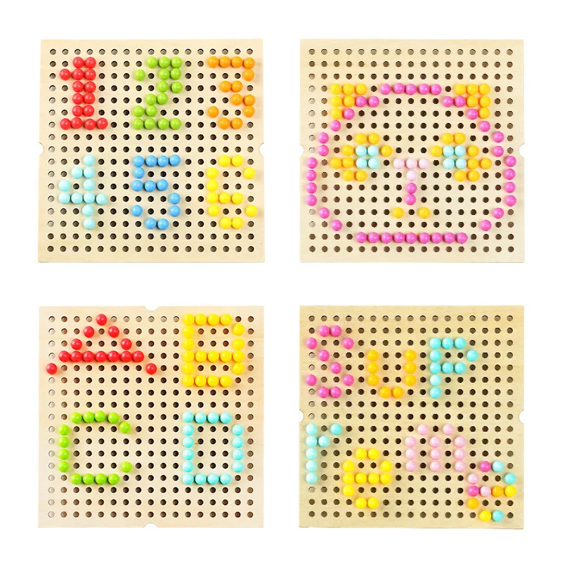 

Puzzle Toy Educational Mosaic Peg Board Jigsaw Puzzle Mushroom Nail Jigsaw Toy Colorful Durable Mushroom Nail Child Toy Gift