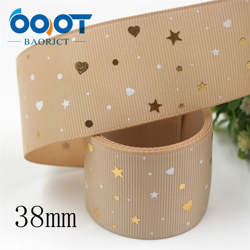I-19910-2122 OOOT BAORJCT I-19916-2172, 38 мм, 5 ярдов Новые Флуоресцентные красочные печатные корсажные ленты, DIY головной убор ручной работы подарочная упаковка - Цвет: I-19910-2122