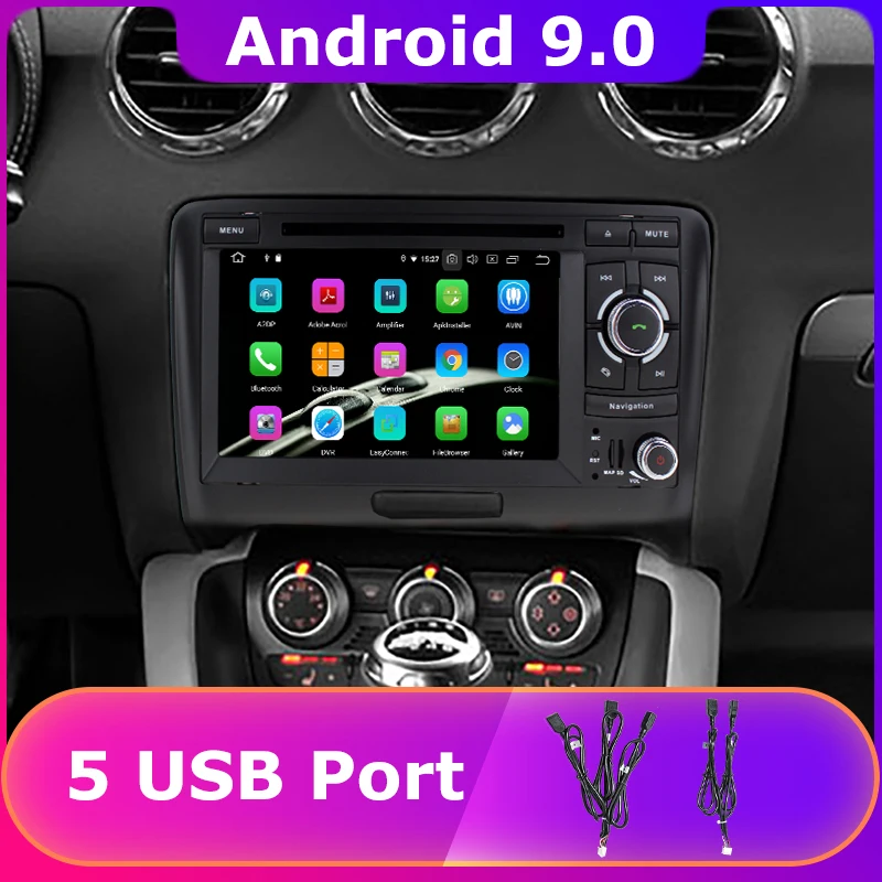 Автомобильный dvd плеер с 5 usb портами PX6/Octa Core Android 9 0 для Audi TT 2006 2007 2008 2009 2010 2011 2012 2013