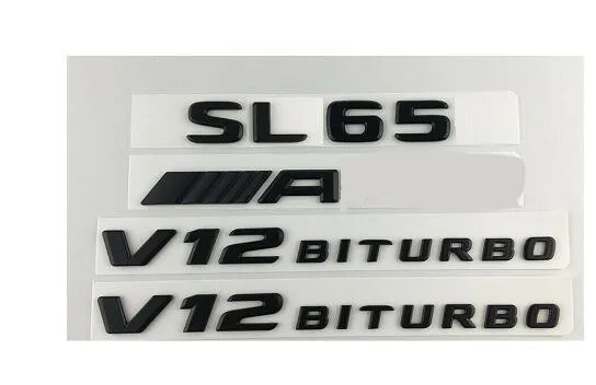 Черный SL65 Для AMG V12 BITURBO буквы для крыльев багажника Mercedes|Эмблемы| |